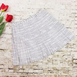 Banana Republic White Black Pleated Skirt Size S